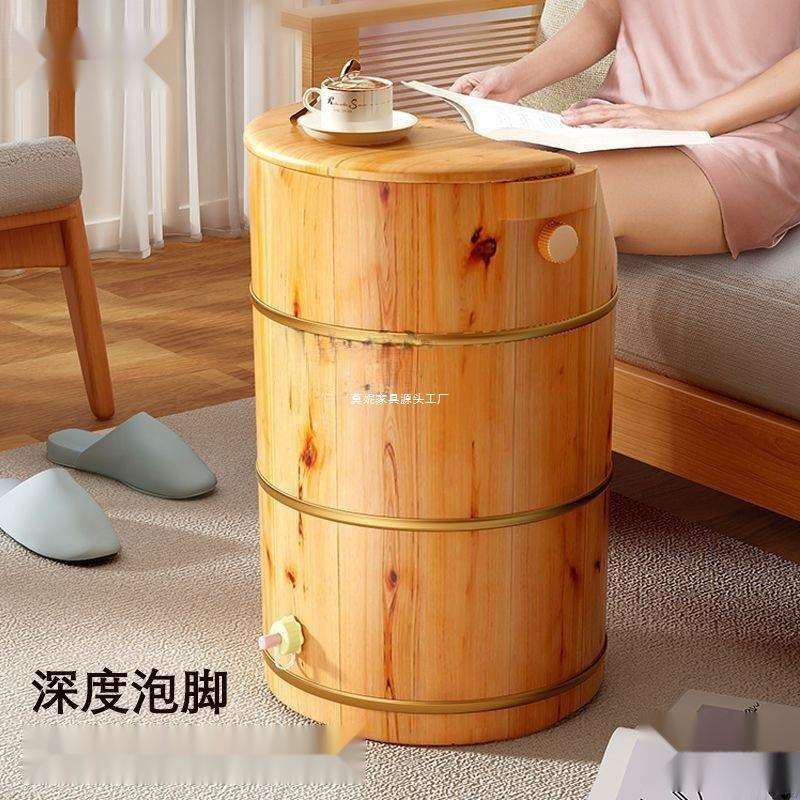 店小腿单桶泡脚桶木桶过足疗熏蒸桶过膝足浴深桶家用泡脚桶高深