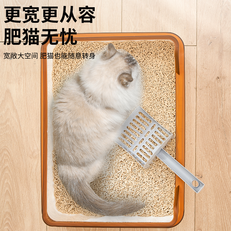 极速猫砂盆特大号防外o溅全半封闭开放式猫厕所大号猫屎盆双层宠
