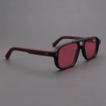 Matte Black Frame, Matte Red Legs + Polarized Pink Lenses
