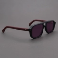 Matte Black Frame, Matte Red Legs + Polarized Purple Lenses