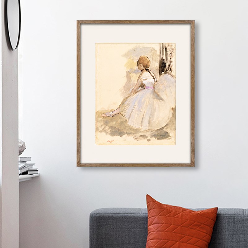 客厅装饰画欧式复古德加素描挂画沙发背景墙玄关餐厅印象派壁画图片