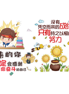 幼儿园励志墙贴画墙面装饰班级教室文化墙壁纸儿童房海报贴纸自粘