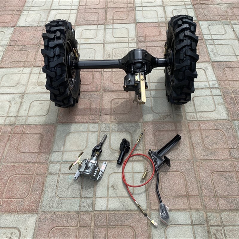 两轮摩托改装三轮车配件倒挡后桥链条电动改传动轴人字轮胎副变速