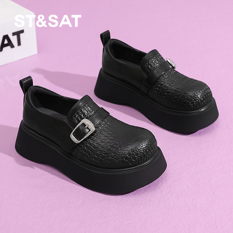 星期六5公分女士乐福鞋小皮鞋