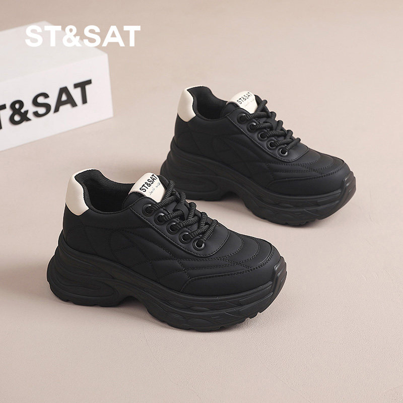 老爹鞋增高6CM轻便软底小码34码