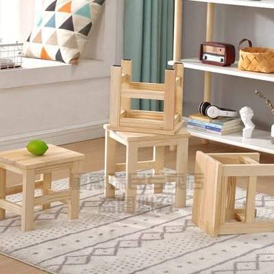 实木櫈小方凳矮凳木子实橙子小木凳结实板凳家用木多靠背椅子大人