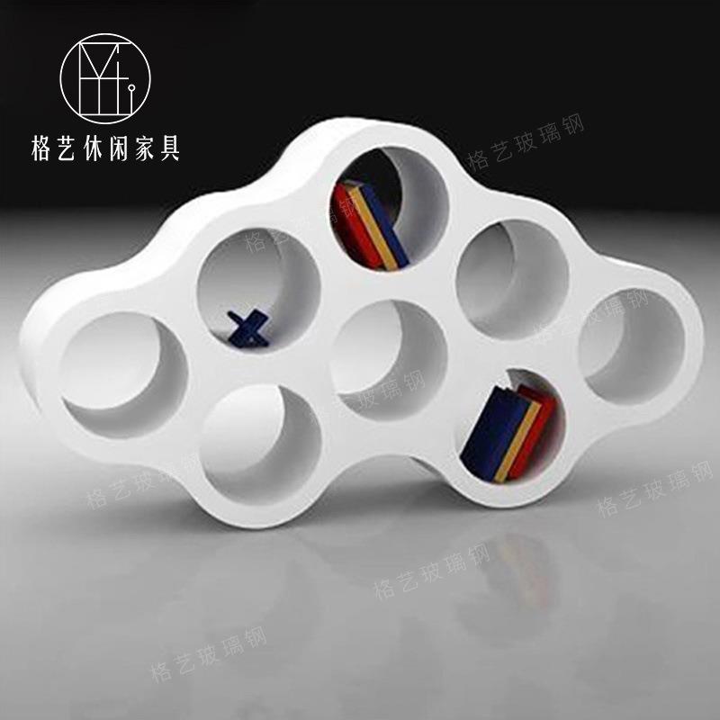 创意玻璃钢吧孔书架艺术隔断美陈置物架异形树杈自由组合拼接架子