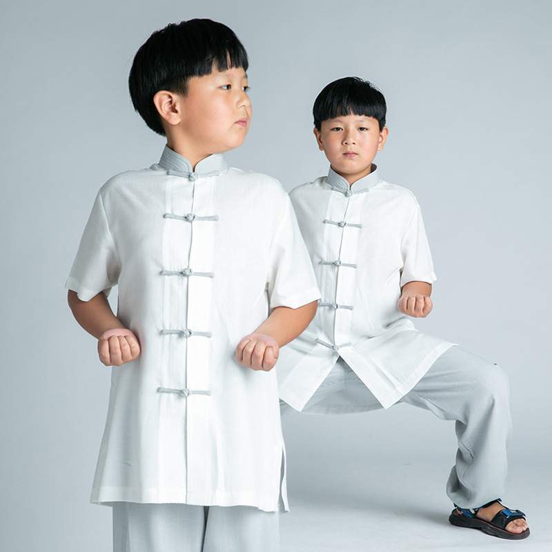 套装太极服春夏套装儿童武术服训练服夏装女男童练武术的服装