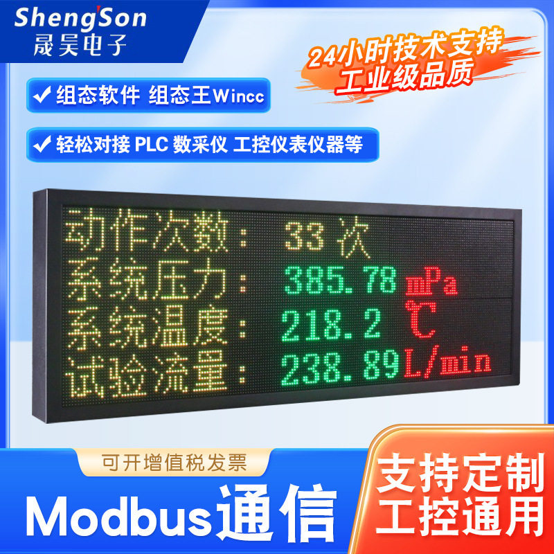 LED显示屏工业电子看板对接plc二次开发modbusRTU485TCP主从站