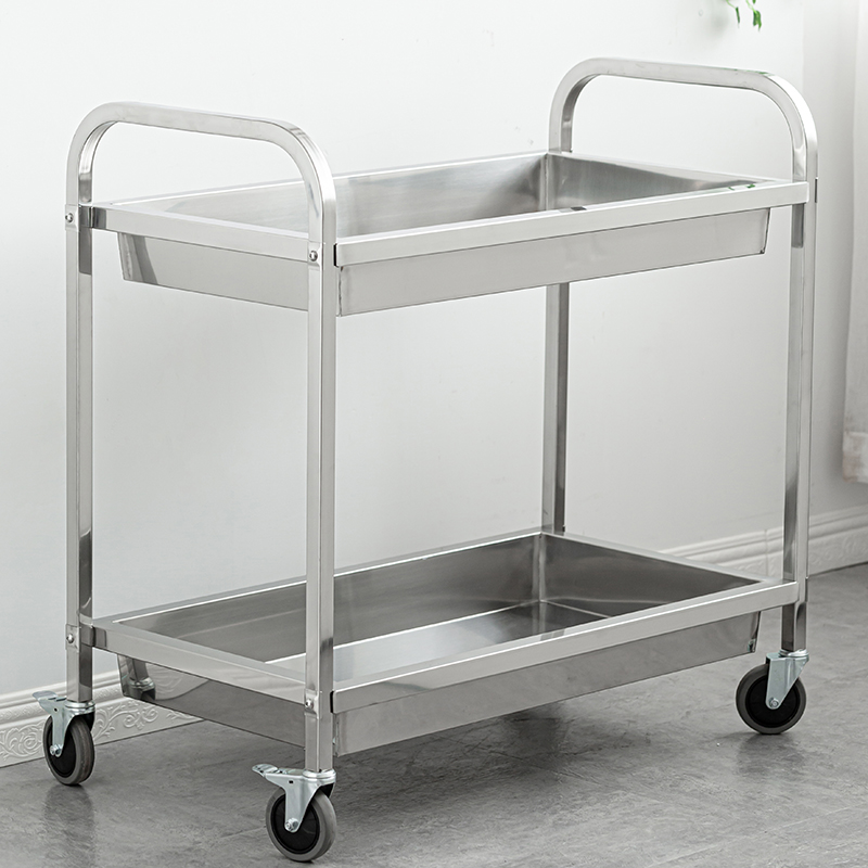 不锈钢餐车小推车三层餐盘收集车