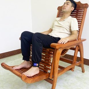 逍遥可可躺老人实木懒人椅摇摇椅客厅睡午睡椅阳台躺椅