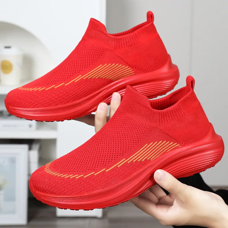 鞋子女百搭春季新款飞织透气休闲鞋一脚蹬袜子鞋软底妈妈鞋,女鞋,时尚芭蕾鞋,淘宝优惠券,粉丝福利购,淘宝优惠卷