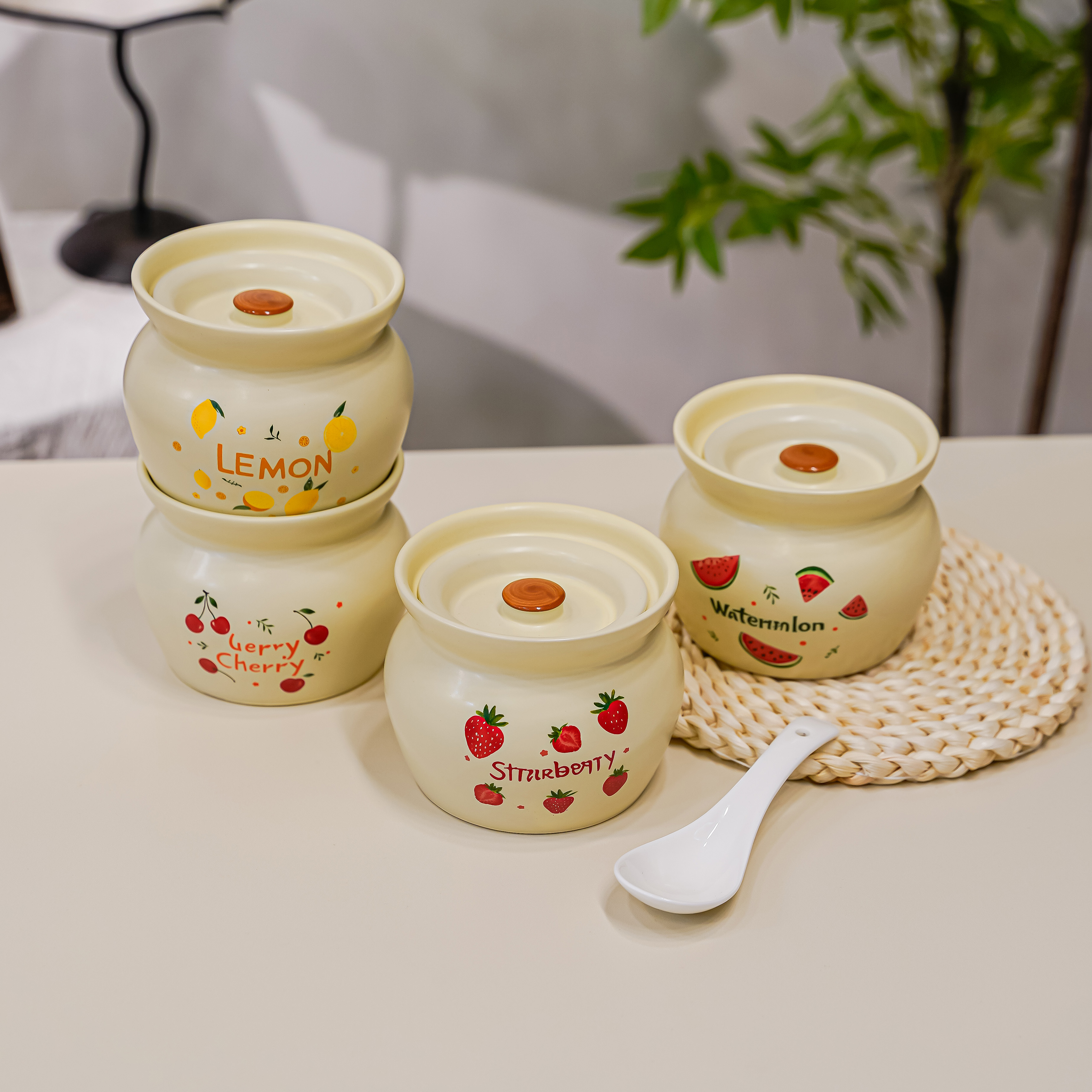 创意陶瓷水果系列炖盅一人隔水炖