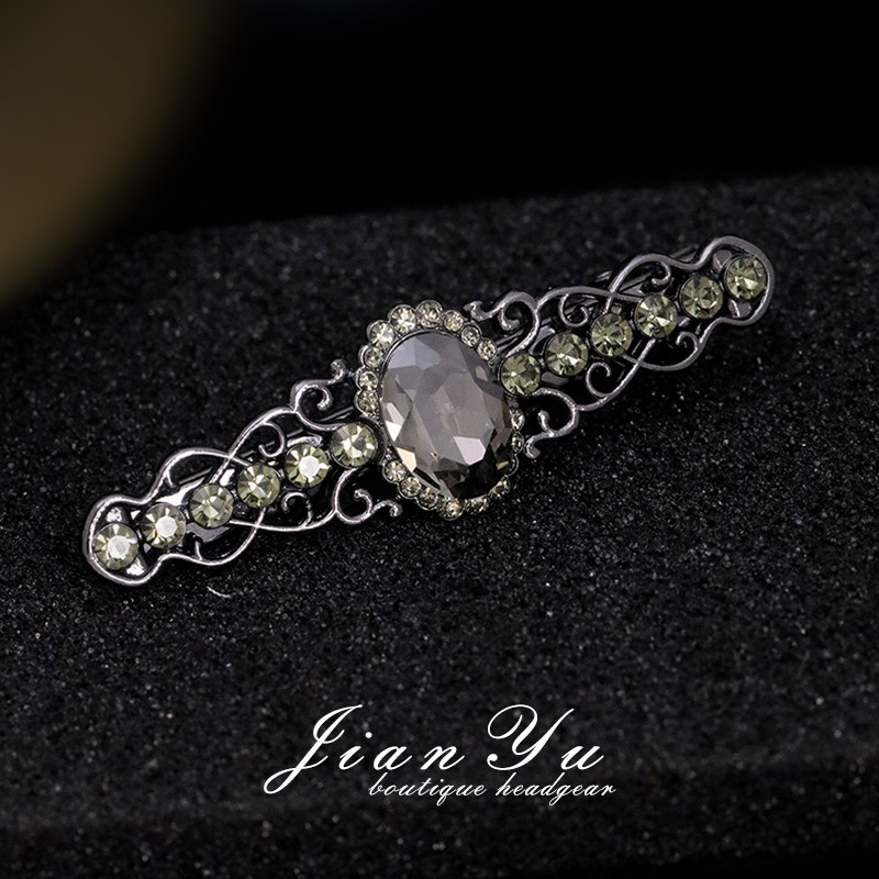 简语发夹合金轻奢水钻发饰正品