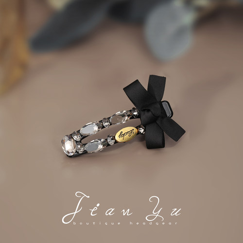 简语轻奢水晶蝴蝶结鸭夹
