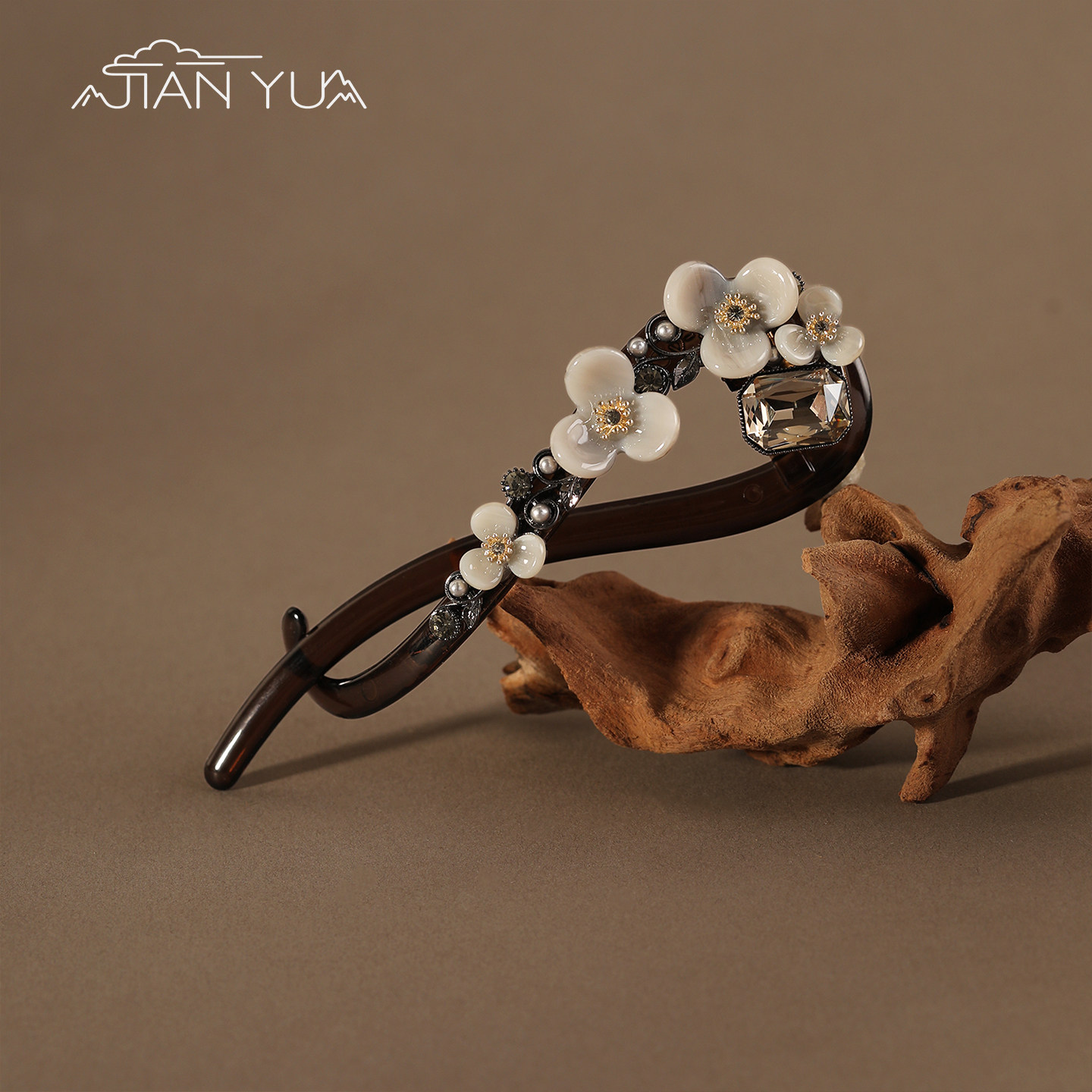 花影-国风花朵扭扭夹新中式高级一字夹高级古风盘发汉服旗袍发夹,饰品/流行首饰/时尚饰品新,发饰,淘宝优惠券,粉丝福利购,淘宝优惠卷