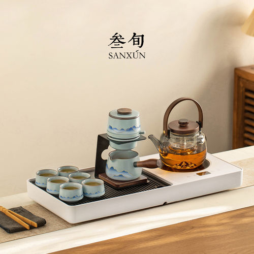 三旬温感汝窑行云陶瓷功夫茶具