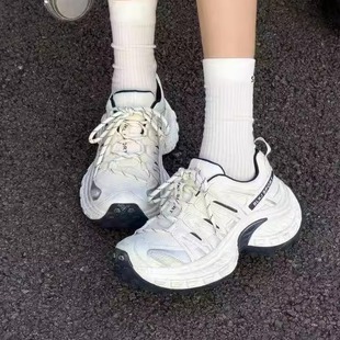 百搭舒适增高鞋 第一佳人女鞋 厚底时尚 新老爹鞋 皮网结合增高 26春季