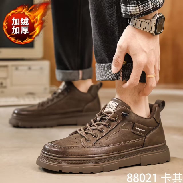 积梵嘉男休闲鞋加绒加厚25冬款男鞋时尚百搭韩版潮鞋舒适保暖休闲