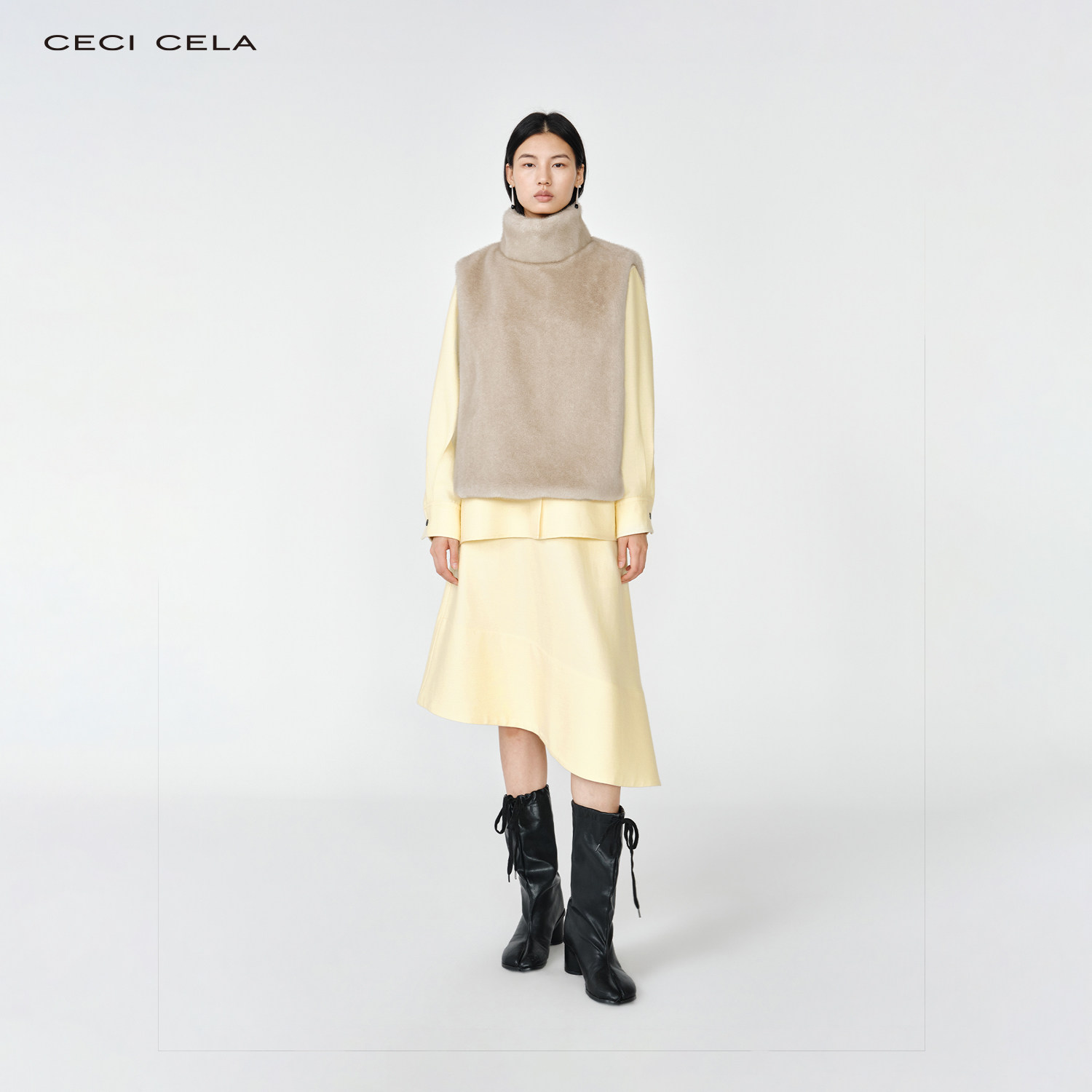 CECICELA 重磅水貂皮草马夹