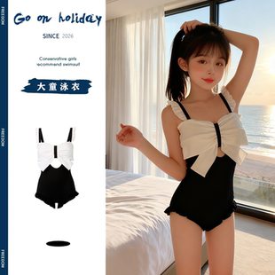 泳衣女连体韩版 度假显瘦大童高级感 ins风初中生少女小胸聚拢时尚