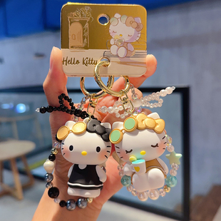 新品卡通正版三丽鸥HelloKitty凯蒂猫悠闲手链钥匙扣精致书包挂件