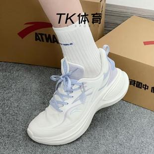 安踏叶子3跑步鞋女款夏季网面休闲鞋透气轻便运动鞋软底回弹增高