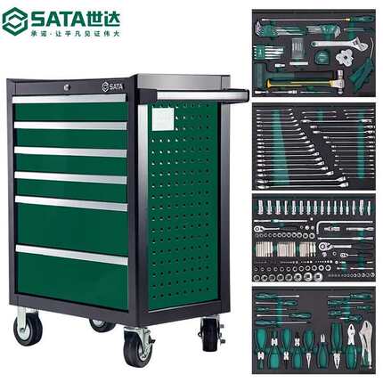 世达（SATA）09930\/09931\/09932 通用机修工具车组套+6抽屉工具