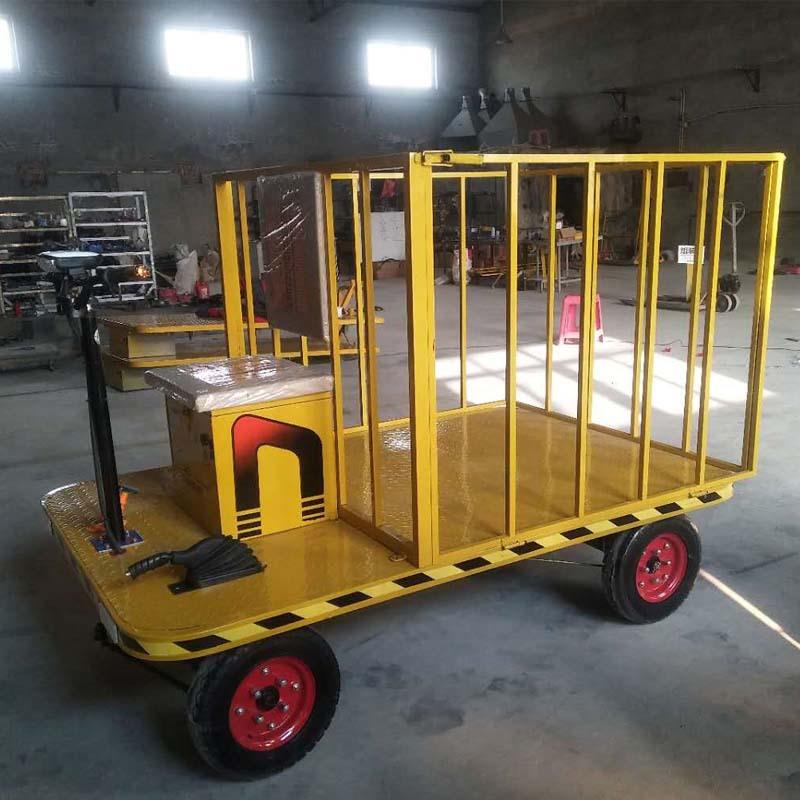 电动四轮平板车大载重厂房仓库用四轮平板搬运车