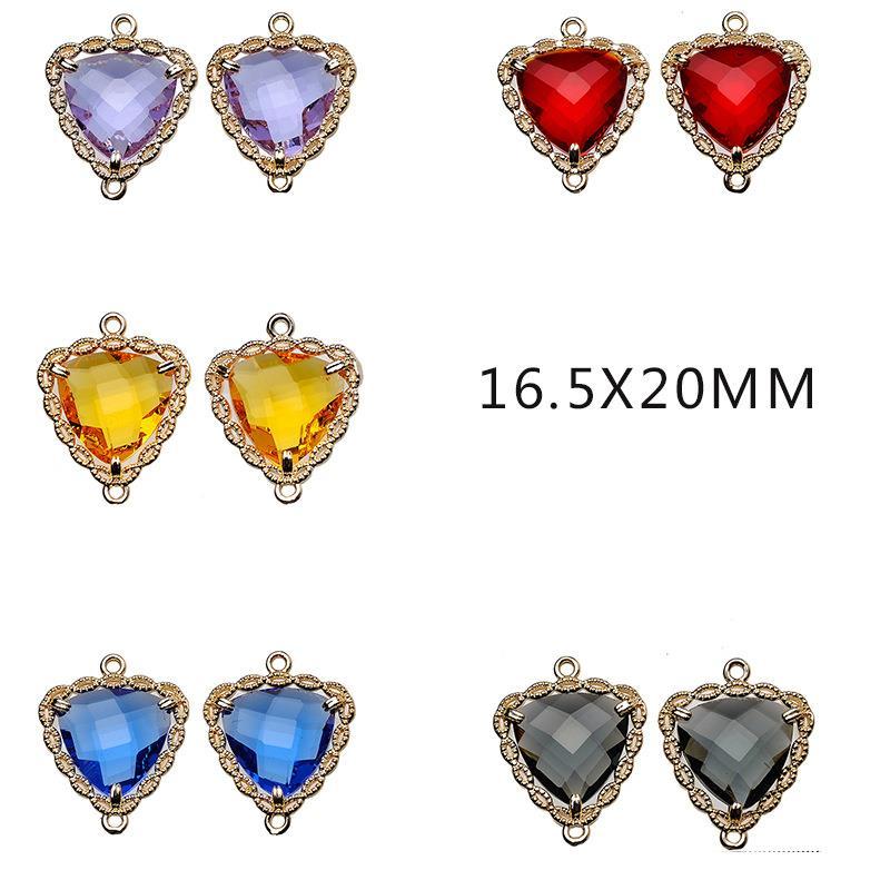 保色铜镀金镶锆石蕾丝爱心吊坠