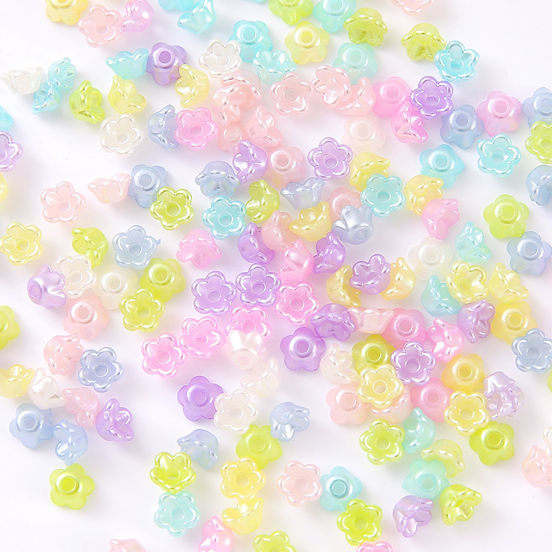 4mm6mm铃兰花串珠马卡龙色迷你风铃花花有孔中孔花珠树脂diy饰品