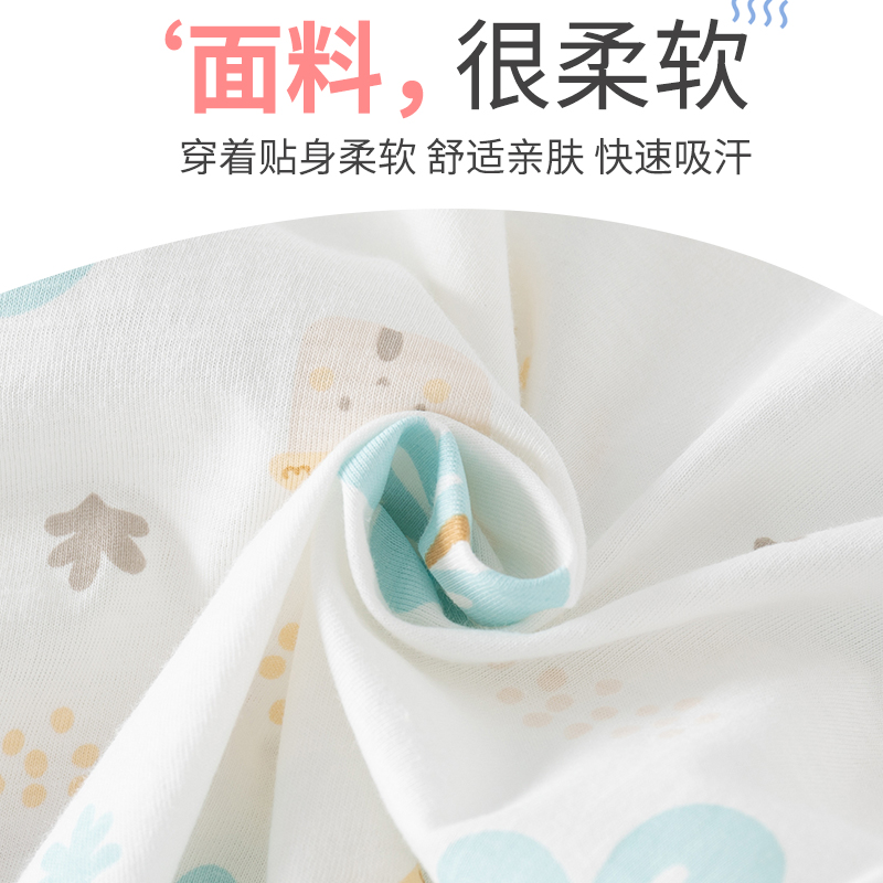 婴儿衣服夏季纯棉薄款空调t房睡衣一岁初生男宝宝R分体两件套装夏