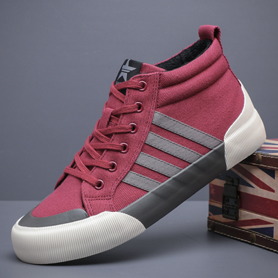 冬季男鞋休闲帆布鞋加绒保暖棉鞋