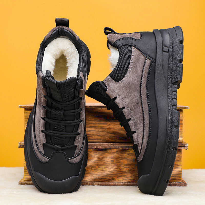 棉鞋男冬季羊毛保暖休闲雪地棉靴