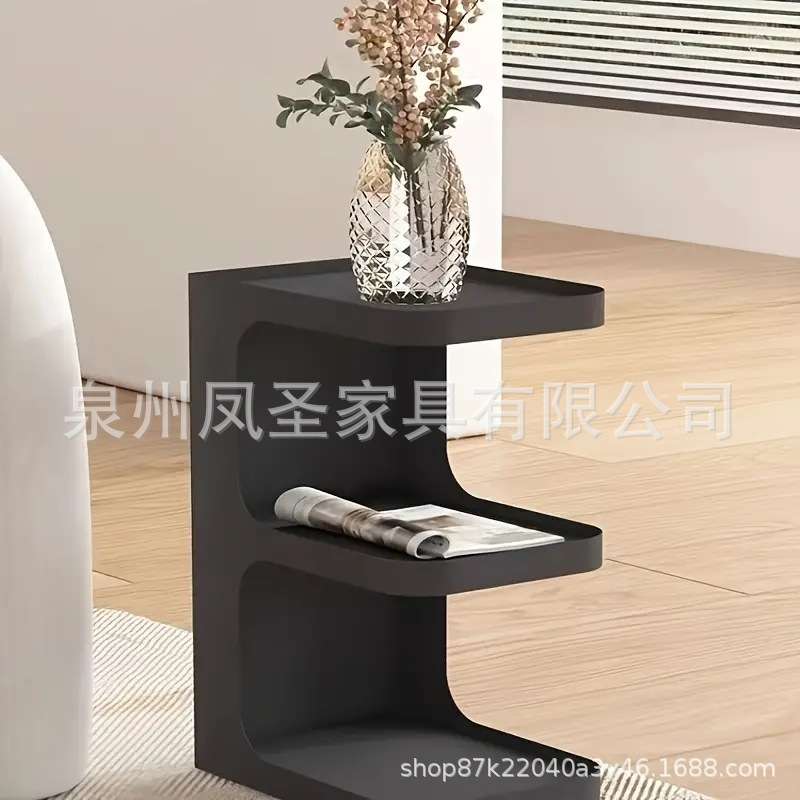 轻奢铁艺沙发边几小茶几家用客厅E型简约角几移动床边置物架边柜