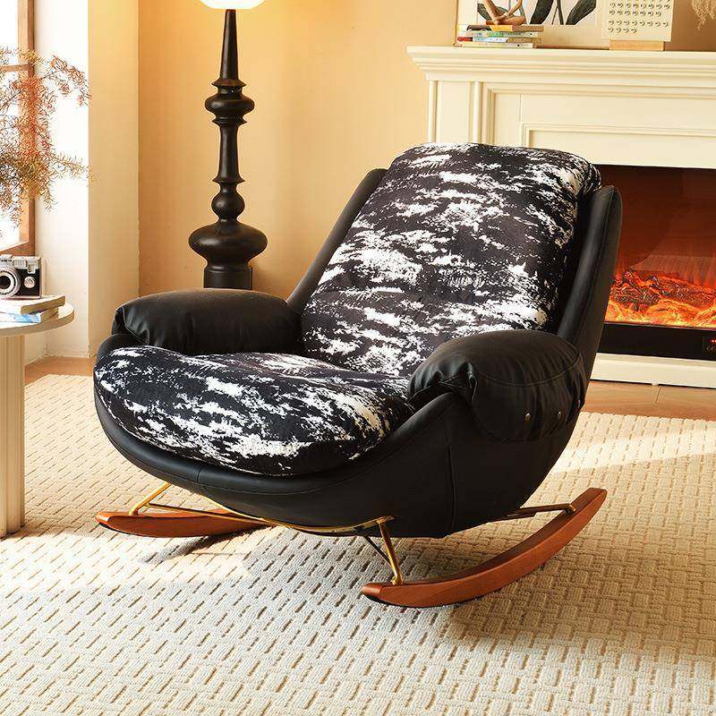 轻奢企鹅单人摇椅客厅阳台简约现代设计师家用休闲懒人沙发摇摇椅