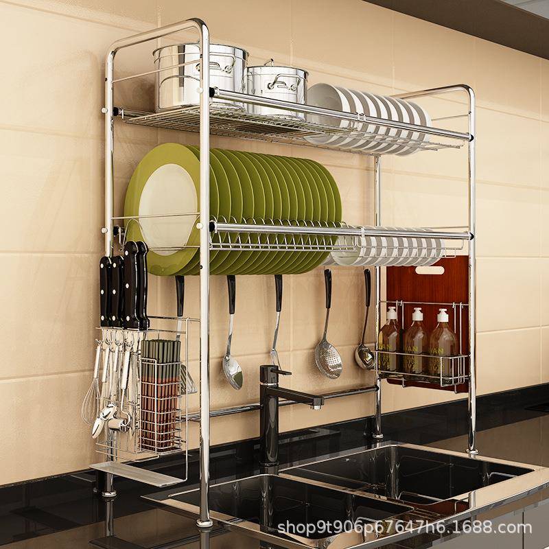 304不锈钢厨房置物架水槽晾碗碟沥水架厨具收纳置物架沥水架子