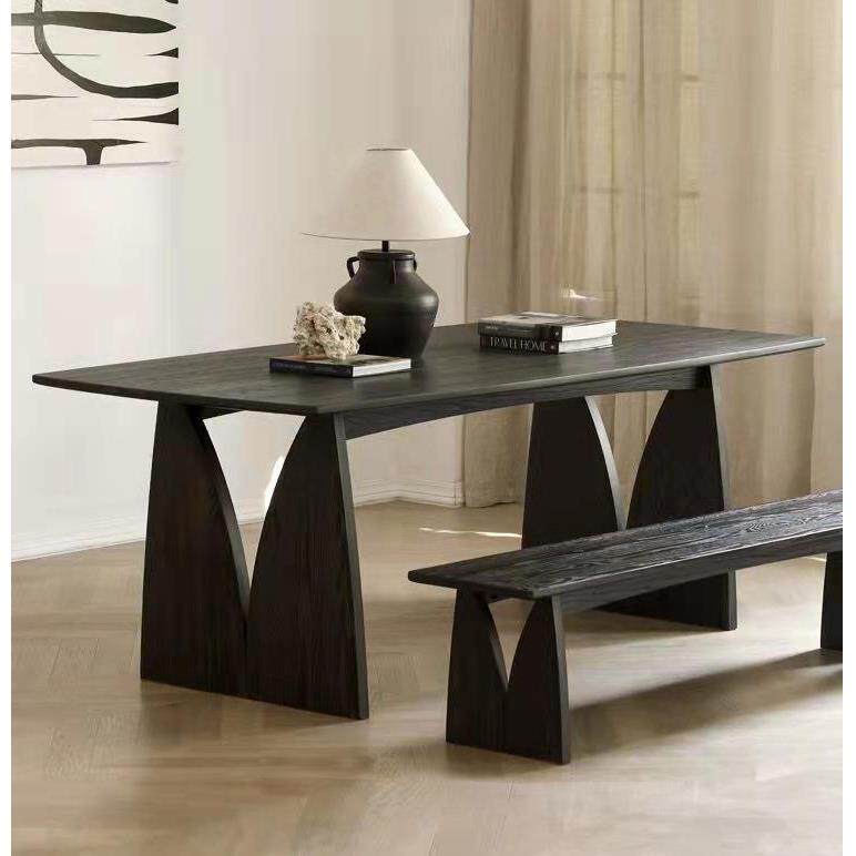 诧寂风餐桌北欧小户型家用实木饭桌长方形工作台简约现代日式桌椅