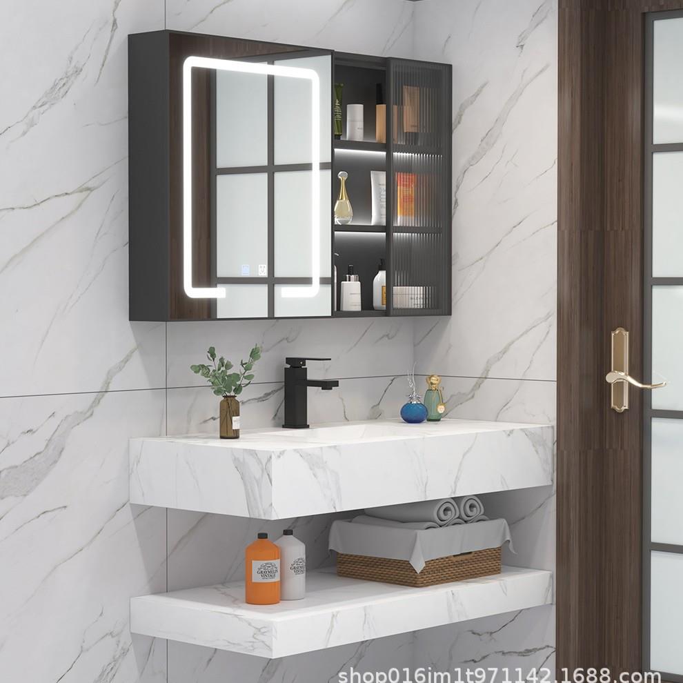 智能镜太空铝浴室镜柜组合单独收纳盒卫生间墙式置物架储物镜子箱