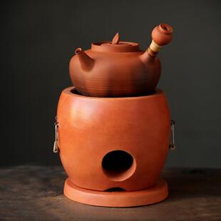 闽西副榜炉红泥炭炉烧水煮茶橄榄碳小火炉砂铫功夫潮州工夫茶炉