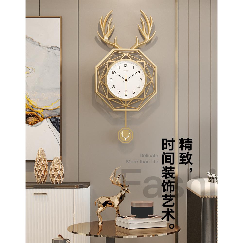 钟表挂钟客厅轻奢时尚简约现代装饰时钟挂墙石英钟表网红挂表家用