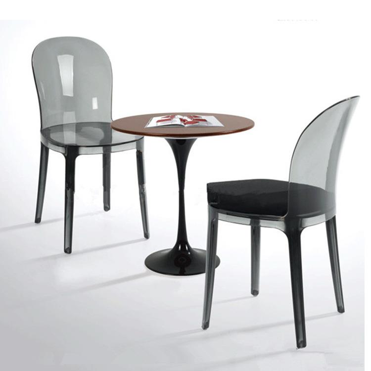 透北欧明椅子靠背创意书桌椅简约扶手亚克力餐椅家用网红化妆凳