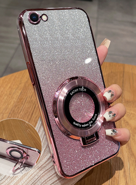 适用iphone6手机壳苹果6s硅胶6plus保护套6splus全包防摔i6透明6p软壳ip6带支架6sp男女潮六puls送钢化膜新款