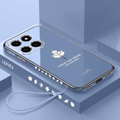 适用荣耀play10T简约电镀枫叶壳