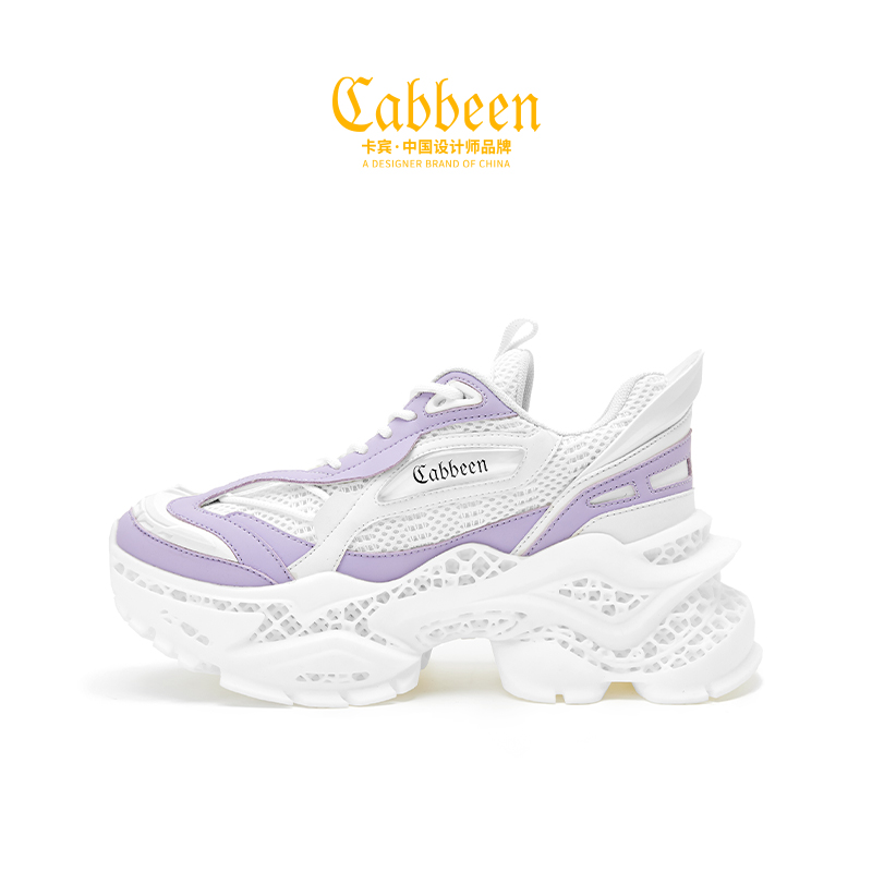 Cabbeen/卡宾老爹鞋 增高鞋女鞋2025夏季新款休闲运动厚底鞋子