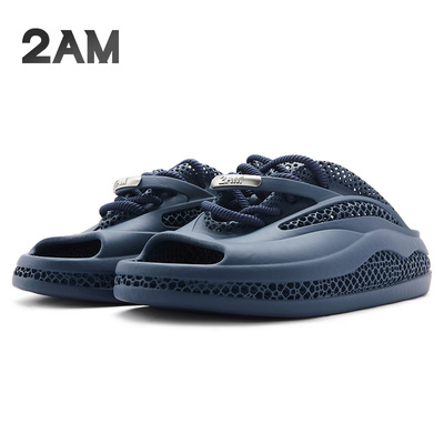 2AM潮鞋 拖鞋 3D科技打印鞋 时尚面包拖 厚底晶格缓弹男拖 休闲男