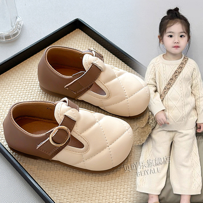 2-7岁女童皮面勃肯鞋软底豆豆鞋