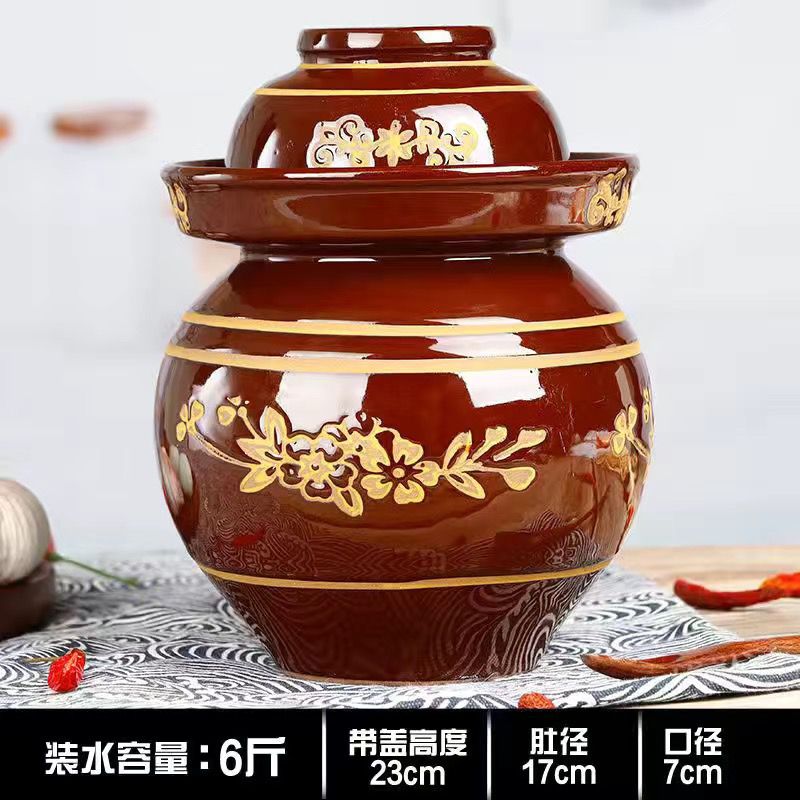现货速发泡菜坛子家用土i陶腌菜罐老式密封陶瓷带内盖泡菜罐四川