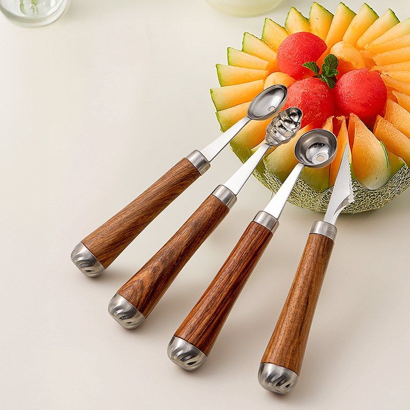 304钢挖球器水果球分割雕花刀切西瓜神器冰淇淋圆勺子挖果器工具