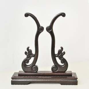 团扇折扇扇架子扇托扇座折扇宣纸扇扇架榉木黑檀木花